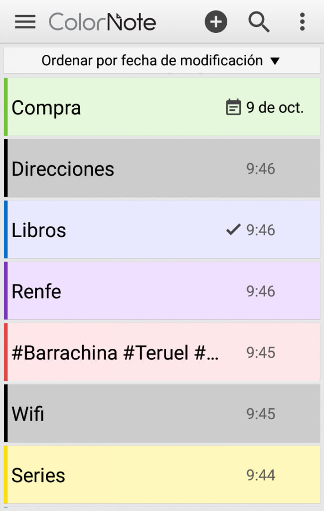 ColorNote, sencilla y potente aplicación de notas | widux - UX / UI Design